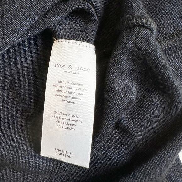 Rag & Bone Jean Hudson Long Sleeve Tee Heathered Navy Black Knit Small - Picture 7 of 9